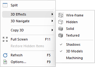 3D Effects Menu